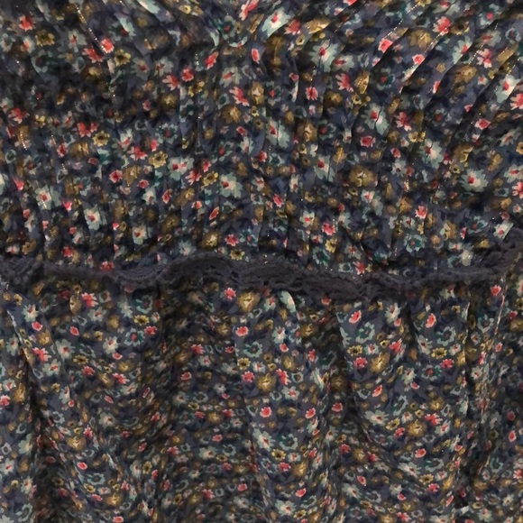 Blue floral top XS - Picture 2 of 6